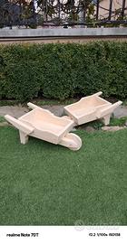 Carriola in legno portavaso