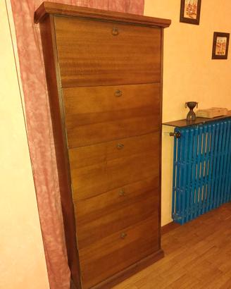 Scarpiera (Porta scarpe) in legno, arte povera