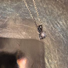 Catena cin castone oro bianco 750