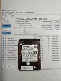 HDD hard disk Toshiba da 500GB