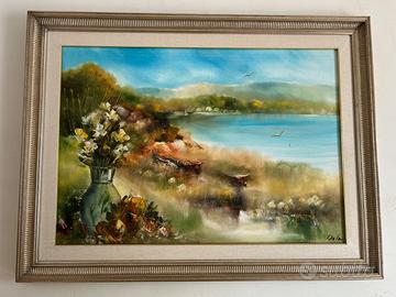 Quadro dipinto a mano con cornice