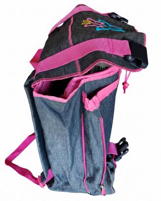 Zaino scuola grigio-rosa