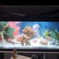Acquario 90 litri + mobile bianco + accessori