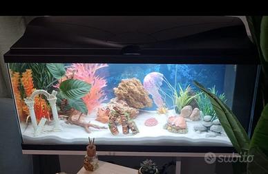 Acquario 90 litri + mobile bianco + accessori