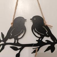 Decorazione uccellini metallo nero Boltze nuovo