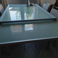 TAVOLO Alluminio Cristallo CON SEDIE