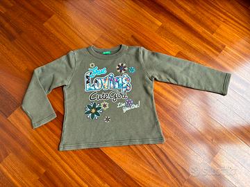 Felpa cotone bambina 6 anni Benetton