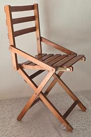 Seggiolina legno pieghevole vintage