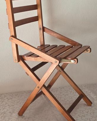 Seggiolina legno pieghevole vintage