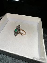 Anello antico in oro e argento