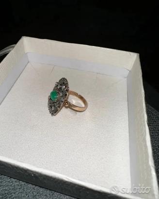 Anello antico in oro e argento
