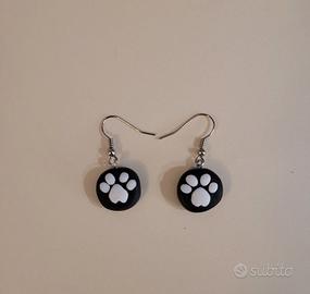 Orecchini zampe gatto in fimo