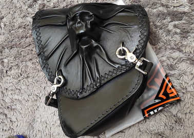 Borsa softail rarebag in cuoio con teschio