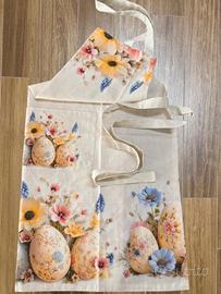 3 Grembiuli in Puro Cotone con Pattina 