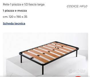 Rete e materasso piazza e mezzo