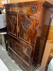 Mobile Segretè Noce Massello con Ante Trattabile