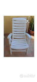 Sedia sdraio da giardino in plastica bianca reclin