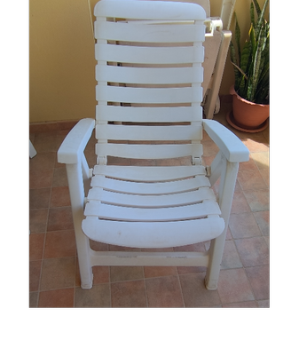 Sedia sdraio da giardino in plastica bianca reclin