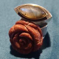 Lotto 2 Anelli Argento 925 Corallo Naturale Labrad