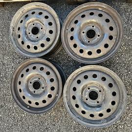 4 - CERCHI IN LAMIERA FORD 6X15 4X108 ET52,5 CB63,