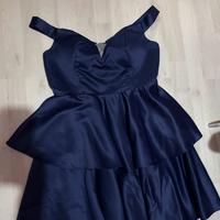 Abito elegante blu notte con spalline