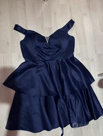 Abito elegante blu notte con spalline