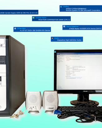 PC FISSO CPU intel RAM ddr3 8gb , Asus monitor 19