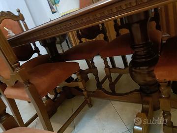 Tavolo e sedie da salotto anni 50-60