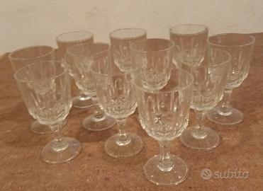 11 Calici / Bicchieri Lavorati in Vetro