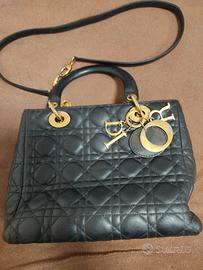Borsa nera in pelle Christian Dior