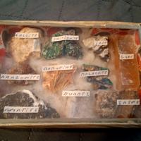 Cofanetto vintage di 9 minerali e rocce