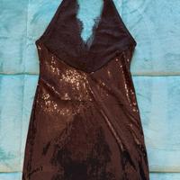 Vestito nero di Zara con strass e pizzo