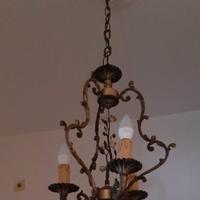 Lampadario ferro e ceramica