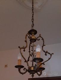 Lampadario ferro e ceramica