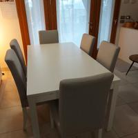 tavolo allungabile Ikea con 6 sedie imbottite