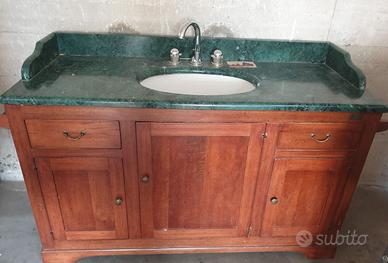 Mobile bagno in legno massiccio e marmo a 100 euro