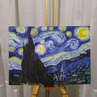 Quadro la notte stellata Van Gogh Olio Tela d auto