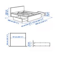 Cassetti bianchi per letto Ikea Malm