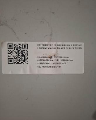 Porta tagliafuoco REI 120 80x205 cm – Fibrotubi