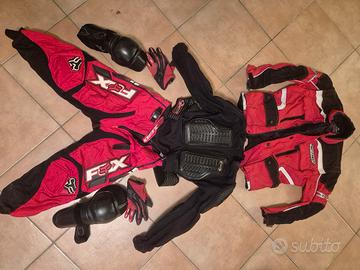tuta+protezioni moto/quad bambino