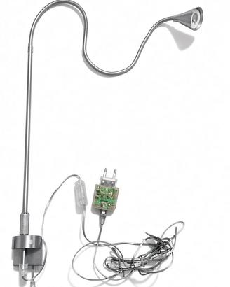 Lampada a morsetto cromata regolabile flessibile