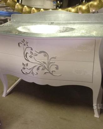 Mobile bagno stile barocco bombato
