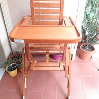 Seggiolone in  legno + materassino Foppa  Pedretti