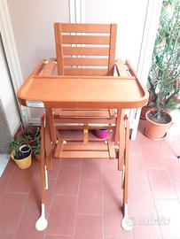 Seggiolone in  legno + materassino Foppa  Pedretti