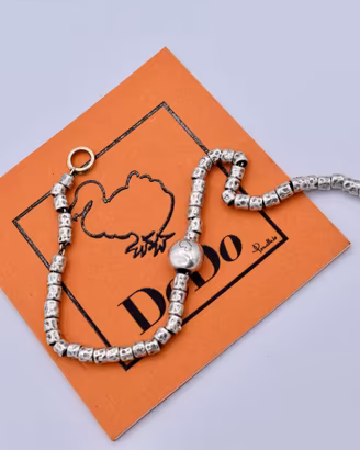 Bracciale Dodo con pepita e granelli in argento