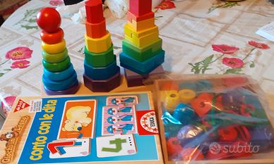 3 giochi in legno e Melissa & Doung