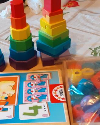 3 giochi in legno e Melissa & Doung
