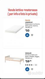 Lettino Ikea + materasso