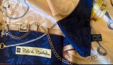 Foulard in seta blu di balestra 100% seta