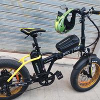 e-bike argento minimax nuova + accessori + casco 